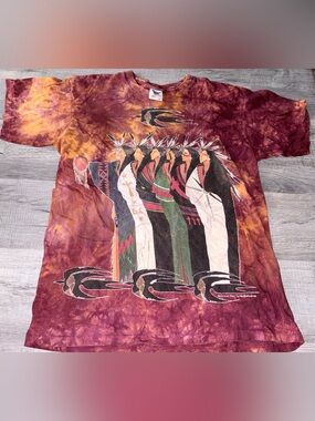 Tennessee River Gold Vintage The Mountain Tie Dye T Shirt Native Art XL